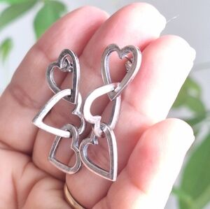 Vintage Triple Heart Earrings